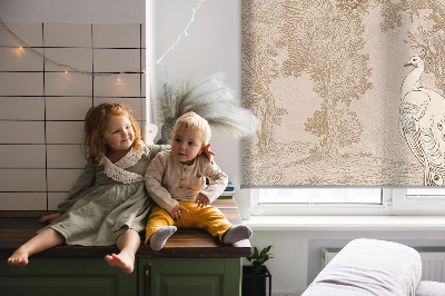 Rolgordijn verduisterend Vintage vogels