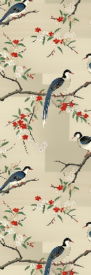 Rolgordijn voor het raam Vogels op een boom