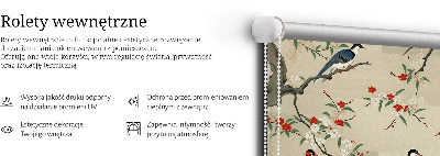 Rolgordijn voor het raam Vogels op een boom