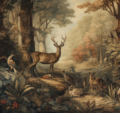 Rolgordijn verduisterend Dieren in het bos