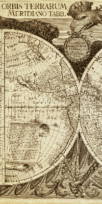 Rolgordijn verduisterend Oude wereldkaart