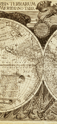 Rolgordijn verduisterend Oude wereldkaart