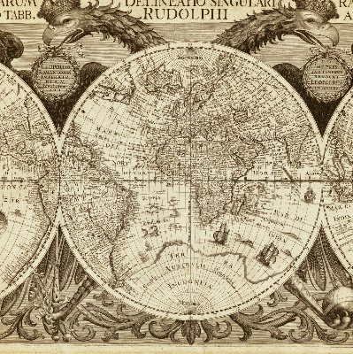 Rolgordijn verduisterend Oude wereldkaart