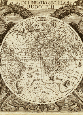 Rolgordijn verduisterend Oude wereldkaart