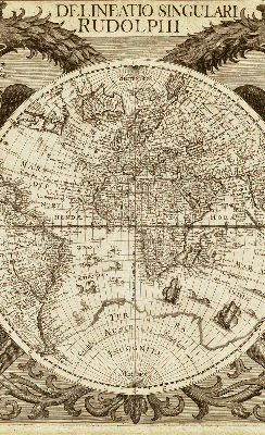 Rolgordijn verduisterend Oude wereldkaart