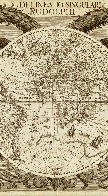 Rolgordijn verduisterend Oude wereldkaart
