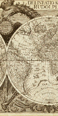 Rolgordijn verduisterend Oude wereldkaart