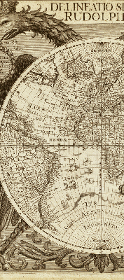 Rolgordijn verduisterend Oude wereldkaart