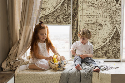 Rolgordijn verduisterend Oude wereldkaart