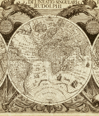 Rolgordijn verduisterend Oude wereldkaart