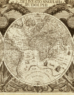 Rolgordijn verduisterend Oude wereldkaart