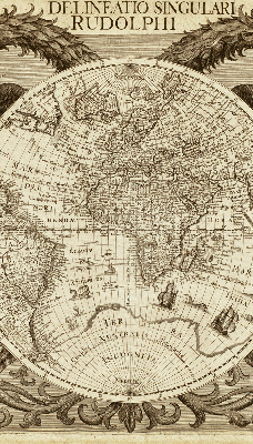 Rolgordijn verduisterend Oude wereldkaart