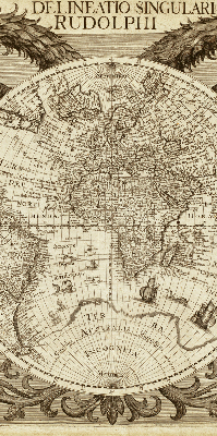 Rolgordijn verduisterend Oude wereldkaart