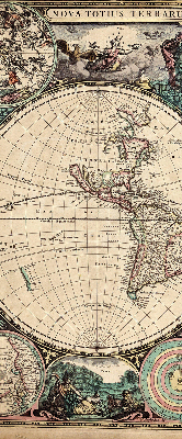 Rolgordijn voor het raam Wereldkaart
