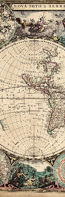 Rolgordijn voor het raam Wereldkaart