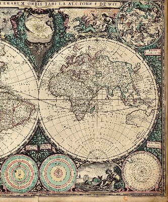 Rolgordijn voor het raam Wereldkaart