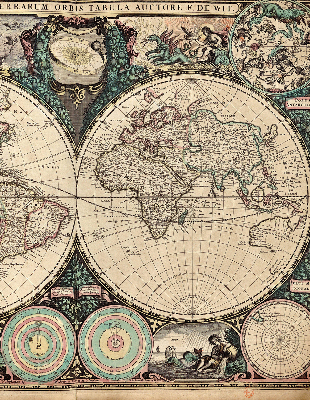 Rolgordijn voor het raam Wereldkaart