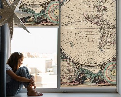 Rolgordijn voor het raam Wereldkaart