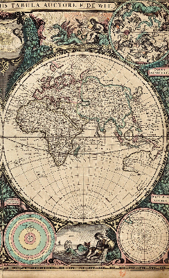 Rolgordijn voor het raam Wereldkaart