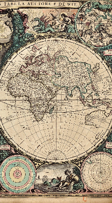 Rolgordijn voor het raam Wereldkaart