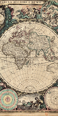 Rolgordijn voor het raam Wereldkaart