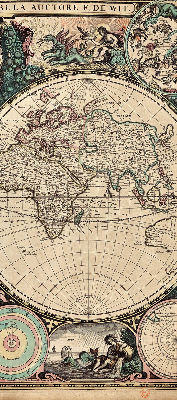 Rolgordijn voor het raam Wereldkaart