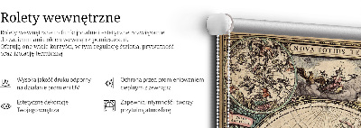 Rolgordijn voor het raam Wereldkaart