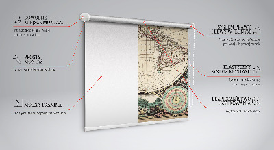 Rolgordijn voor het raam Wereldkaart