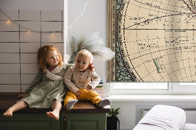 Rolgordijn voor het raam Wereldkaart