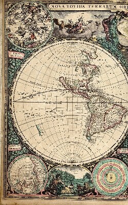 Rolgordijn voor het raam Wereldkaart