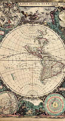 Rolgordijn voor het raam Wereldkaart