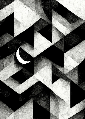 Rolgordijn voor het raam Driehoeken in abstractie