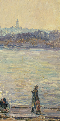 Rolgordijn verduisterend Mensen op het water