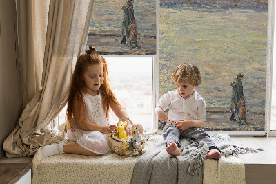 Rolgordijn verduisterend Mensen op het water