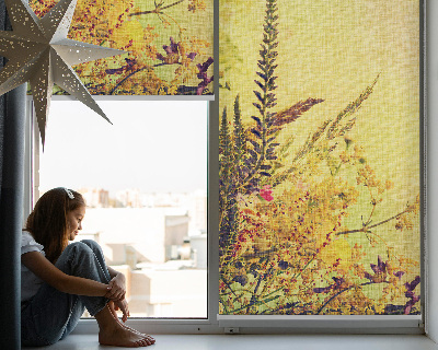 Rolgordijn voor het raam Planten