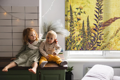 Rolgordijn voor het raam Planten