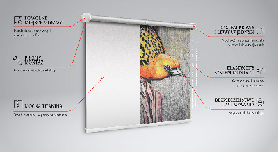 Rolgordijn voor het raam Een vogel op een tak