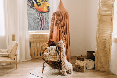 Rolgordijn voor het raam Een vogel op een tak