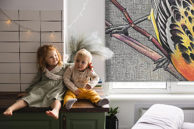 Rolgordijn voor het raam Een vogel op een tak