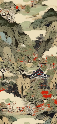 Rolgordijn voor het raam Berg