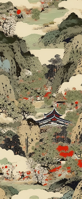 Rolgordijn voor het raam Berg