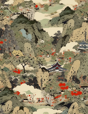 Rolgordijn voor het raam Berg