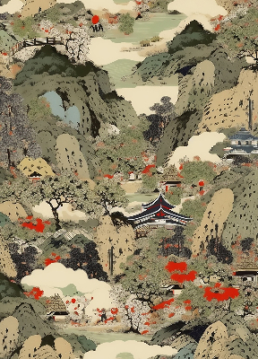 Rolgordijn voor het raam Berg