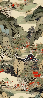 Rolgordijn voor het raam Berg