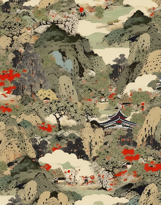 Rolgordijn voor het raam Berg