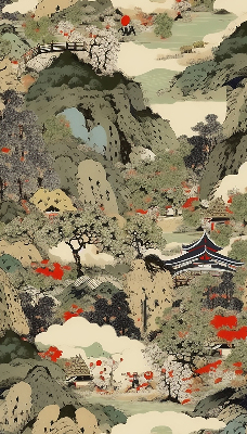 Rolgordijn voor het raam Berg