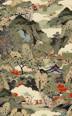 Rolgordijn voor het raam Berg