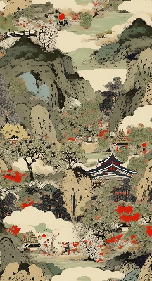 Rolgordijn voor het raam Berg