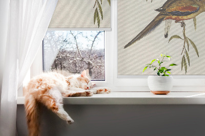 Rolgordijn verduisterend Twee vogels op een tak