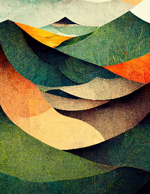 Rolgordijn voor het raam Abstracte heuvels